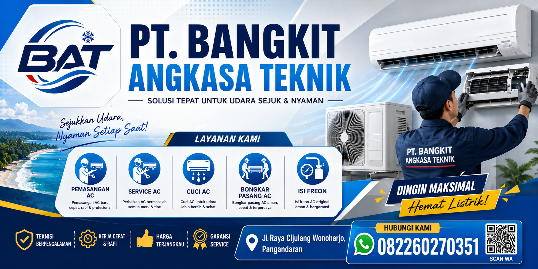 Jasa Service AC Pangandaran Cepat, Rapi, dan Harga Terjangkau
