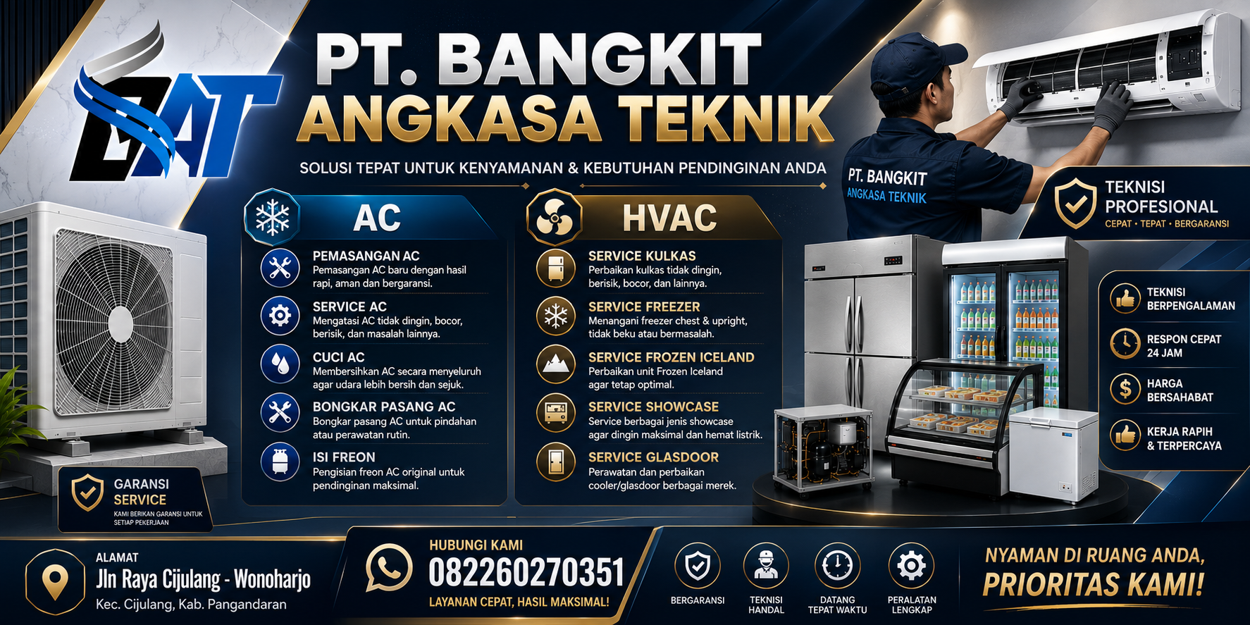 Service AC Pangandaran Terbaik, Cepat & Bergaransi